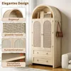 A product image showcasing a wardrobe with multiple close-up views of its features. Podgląd zdjęcia produktu