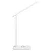 A white LED desk lamp with a flexible arm and a circular RGB light on its base, shown against a white background. Produktbild-Vorschau