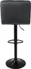 A back view of a gray upholstered bar stool with a black metal base and adjustable height mechanism. Voir les images du produit