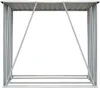 A metal firewood storage rack with a roof, shown from the front against a white background. Náhled obrázku produktu
