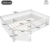 A diagram of a white children's bed with dimensions labeled in centimeters. Anteprima dell’immagine prodotto