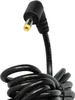 A close-up of a black power cord with a right-angled connector. Produktbild-Vorschau