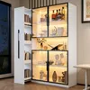 Merax 2-in-1 LED-Glastürvitrine mit Ausziehbaren Regalen, Produktbild-Vorschau 3