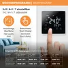 A marketing image showcasing a digital thermostat with its features and a weekly program example. Anteprima dell’immagine prodotto