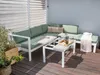 BELIANI Lounge Set Weiß Aluminium mit Auflagen Grün Stoff Produktbild-Vorschau 4