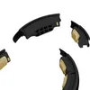 Several parts of a black and tan massage hula hoop are arranged against a white background. Náhled obrázku produktu