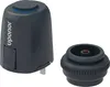 A product shot of a thermostat actuator and its base. Náhled obrázku produktu