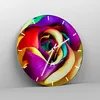 Wanduhr - Rund - Glasuhr - Blume Farbe Rose - 40x40cm - Produktbild-Vorschau 4