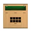 A wooden sideboard with a glass display cabinet featuring green LED lighting. Anteprima dell’immagine prodotto