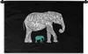 MuchoWow® Wandteppich Wandbehang Elefant - Blumen - Produktbild-Vorschau 1