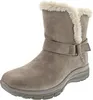 A single taupe-colored boot with beige fur trim is shown against a white background. Voir les images du produit