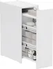 A white bathroom cabinet with pull-out drawers filled with toiletries. Podgląd zdjęcia produktu