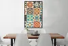 MuchoWow® Gerahmtes Poster Blumen - Vintage - Muster - Blau Produktbild-Vorschau 2
