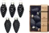 Christbaumschmuck Zapfen 4,5cm Glas 12 Stück - Ebony Black Produktbild-Vorschau 2