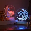 LED Ramadan 3D RGB Nachtlicht Batteriebetrieben Eid Mubarak Produktbild-Vorschau 3