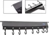 Close-up views of a fabric hanging organizer with hooks, attached to a rail. Produktbild-Vorschau