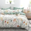 Bettwäsche mit Blumenmuster 100% Baumwolle 135x200cm Produktbild-Vorschau 2