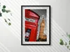 Telefonzelle und Big Ben - England– Wandbild mit Rahmen – Produktbild-Vorschau 2