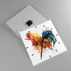 Wanduhr - Quadrat - Glasuhr - Hahn Ilustration Tier Farben Produktbild-Vorschau 2