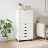 Szafka na kółkach vidaXL, biała, 53 x 39 x 103 cm, z litego Podgląd zdjęcia produktu 3