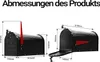 Wiltec US Mailbox černá 150 x 513 x 223 mm, americká Náhled obrázku produktu 8