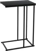 A black side table with a black MDF top and a black metal frame, shown against a white background. Podgląd zdjęcia produktu