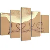 5-teiliges leinwandbild liebe im sand 100x70 cm Feeby beige Produktbild-Vorschau 1