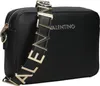 A black Valentino handbag with a gold logo strap is shown from a side angle. Anteprima dell’immagine prodotto