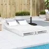 Sonnenliegen 2 Stk. Weiß 205x60x31,5 cm Massivholz Kiefer Produktbild-Vorschau 2