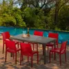Polyrattan Tisch Rechteckig mit 6 Bunten Stühlen 150x90 Produktbild-Vorschau 2