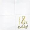Tovaglioli 18° compleanno 33x33cm 20 pezzi, bianco/oro Anteprima dell’immagine prodotto 12