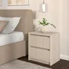 Nachttisch Kaschmir Beige 42x30x45 cm mit zwei Schubladen – Produktbild-Vorschau 8
