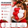 50x Herzballons Luftballons Ballons Luft, Helium - rot-weiß Produktbild-Vorschau 4