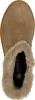 Top-down view of a single brown boot with fur lining. Produktbild-Vorschau