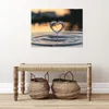 Leinwandbild Wandbild Abstrakt Herz Beige - 100x70 cm - Produktbild-Vorschau 2