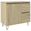 Badschrank Sonoma-Eiche 65x33x60 cm Holzwerkstoff Produktbild-Vorschau 1