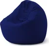 A navy blue beanbag chair is shown against a white background. Produktbild-Vorschau