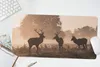 MuchoWow® Mauspad Mousepad Hirsche - Nebel - Wald 60x30 cm Produktbild-Vorschau 5