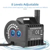 A close-up marketing image of a black submersible DC water pump with adjustable flow settings. Náhled obrázku produktu
