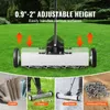 A magnetic sweeper is shown on grass, with inset images showing its use on carpet, grass, concrete, and hardwood floors, along with screws. Produktbild-Vorschau