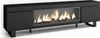 A black TV cabinet with a built-in electric fireplace. Produktbild-Vorschau