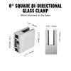 Diagrams and dimensions of a glass clamp. Voir les images du produit