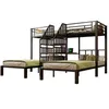 Metall-Etagenbett 90x200 cm mit Schreibtisch Regaltreppe Produktbild-Vorschau 8