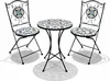 Mosaik Sitzgarnitur Set 3-teilig Sitzgruppe Gartenmöbel Tisch Stühle Produktbild-Vorschau