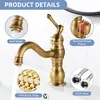 Wasserhahn Bad Antik Messing, Waschtischarmatur Retro, Produktbild-Vorschau 2