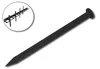 A black ground stake is shown against a white background, with a close-up inset of multiple stakes attached to a strip. Produktbild-Vorschau