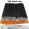 Künstlerpinsel Set 25–100 Stück Flach- & Rundpinsel fein Produktbild-Vorschau 1