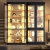 Set da 2 mobili moderni, altezza 180 cm, colore nero: Anteprima dell’immagine prodotto 3