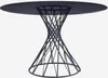 Table design ronde moderne noire en verre 120cm pour salon Voir les images du produit 1