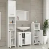 A modern bathroom vanity set with a tall cabinet, sink, and base cabinet. Náhled obrázku produktu